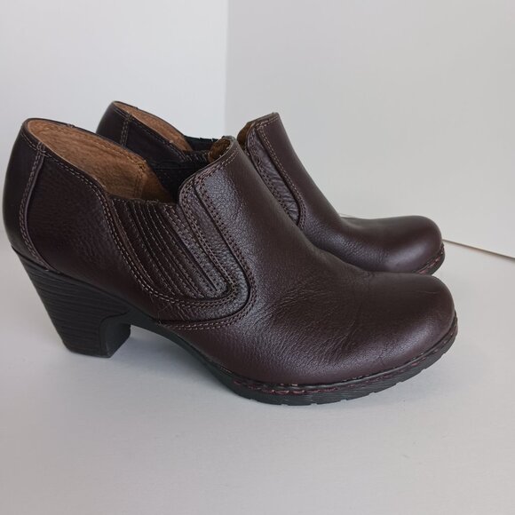 Women’s SOFFT SZ 7.5 Slip on Clog Casual Dressy Leather Brown - Picture 6 of 6